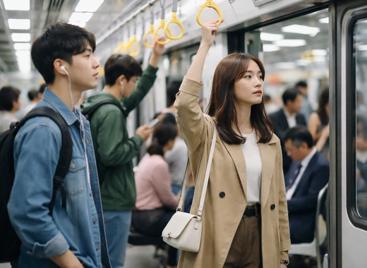 K-패스 모두의카드 플러스 안내에 어울리는 지하철 대중교통 이용 장면