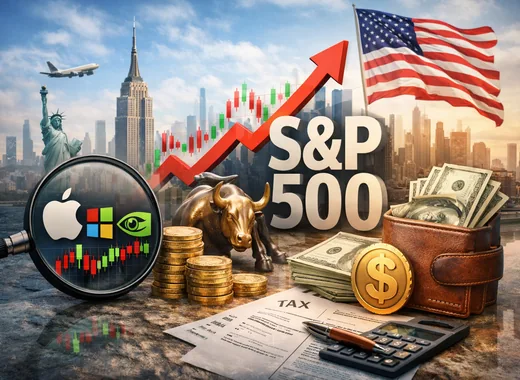 TIGER 미국S&P500의 구성종목과 미국 대표 기업 중심의 ETF 흐름을 보여주는 이미지