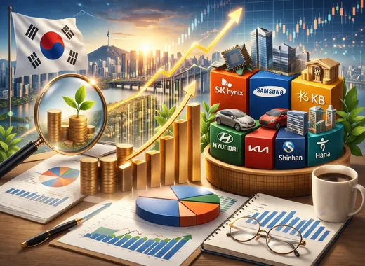 KODEX 코리아밸류업 ETF의 가치주 성격과 주요 구성종목 흐름을 함께 보여주는 대표 이미지