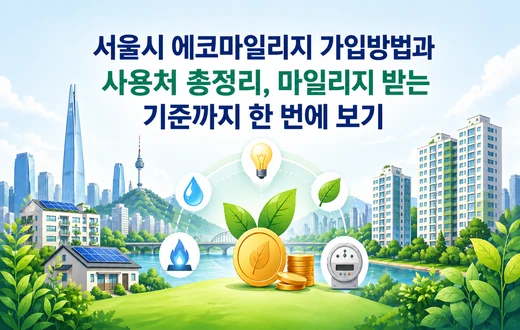 서울시 에코마일리지 가입방법과 사용처, 마일리지 적립 기준을 한눈에 볼 수 있는 친환경 도시 이미지